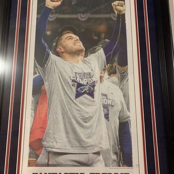 Braves 2021 World Series champions Atlanta Journal Constitution Newspaper Framed - Picture 2 of 3